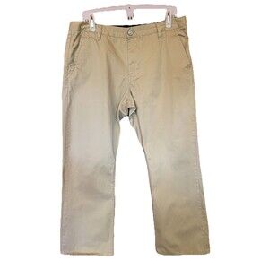Bonobos Pants Mens 35”x27” Short Tan Athletic Boot Cut Chino Twill Flat Front